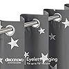 Deconovo Blackout Curtains, Silver Star Printed Thermal Insulated Eyelet Curtains for Bedroom, 55" W x 72" H, Light Grey, Set of 2 #3