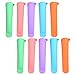 Cosmos  10-Piece Pink/Light Blue/Violet/Green/Orange Food Safe Silicone Ice Pop Maker Molds Set with Cosmos Fastening Strap