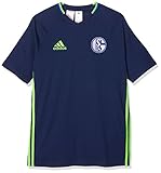 60% Baumwolle, 40% Polyester adidas Kinder FC Schalke 04 Training Tee Youth T-Shirt, Dark Blue/Solar Green, 152
