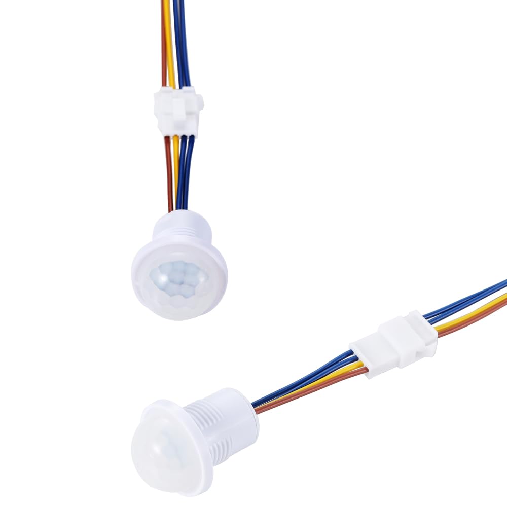 Greluma 5 Piezas Interruptor de Sensor infrarrojo PIR de 110 V/220 V, Mini Detector de Movimiento infrarrojo para instalación en Interiores