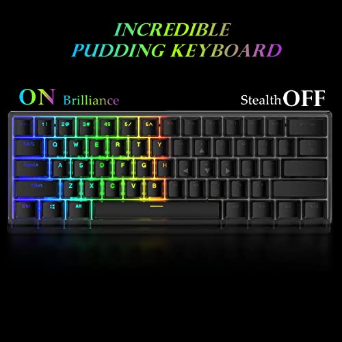 Womier 60% Mechanical Keyboard Hot-Swappable Ultra-Compact Rgb Gaming Keyboard W/Pudding Keycaps, Linear Red Switch, Pro Driver/Software Supported - Phantom Black #TOP3
