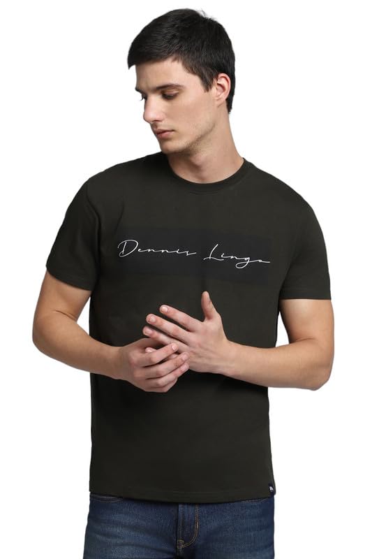 Image of Dennis Lingo Men's Cotton Graphic Print Crew Neck Regular Fit T-Shirts