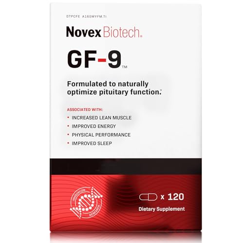 Novex Biotech GF-9 HGH Boosting Supplement for Men Workout Complex for Men Supports Energy Endurance Sleep 120 Ct (30-Day Supply)