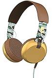 Skullcandy S5GRHT-492 Grind On-Ear Headphones with Built-In Mic, Scout Brown and Gold