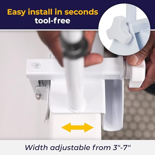 Image of Drive Medical Adjustable Bathtub Grab Bar and Bathtub Safety Rail, Steel | Easy Clamp-On Steel Grab Bar with Adjustable 14 to 17 Inch Height and Scratch Proof Non-Slip Pads for Safety