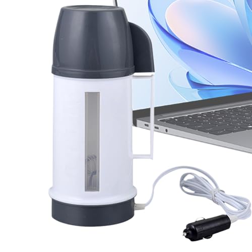 Hervidor de agua caliente eléctrico – Ollas portátiles de 12/24 V, hervidor de agua eléctrico | para viajes por carretera, camping, viajes, viajes al aire libre, conducción diaria en coche