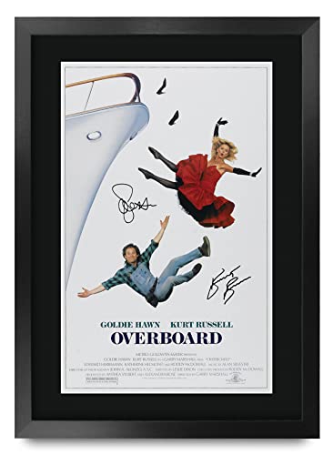 HWC Trading Overboard Goldie Hawn, Kurt Russell 16 x 12 inch Framed Gifts Printed Poster Signed Autograph Picture for Movie Memorabilia Fans - 16" x 12" Framed