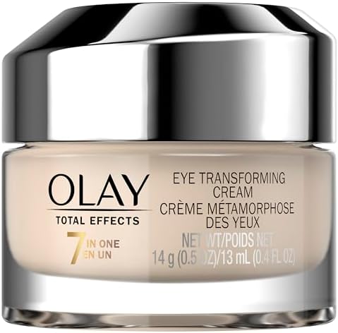 Olay Eye Cream, Total Effects Anti-Aging Treatment, 7-in-1 Hydrating, Evens Tone, Brightens, Smooths Line Lines, Minimizes Look of Pores, Firms, Reduces Dark Spots - Fast Absorbing, 0.5 Oz