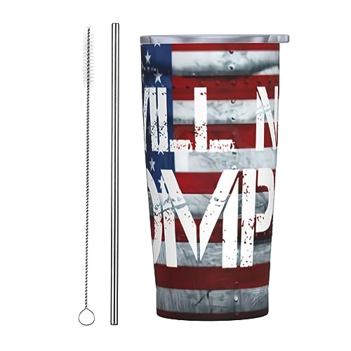 FJAUOQ I Will Not Comply Gobelet fin en acier inoxydable de 591 ml – Tasse à café isotherme à double paroi avec couvercle anti-éclaboussures, paille et brosse de nettoyage pour la maison et le bureau
