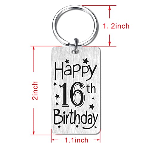 Hyhydhp 16Th Birthday Gifts Keychain For Girls Boys, Happy 16 Year Old Birthday 16 Yr Bday Presents Ideas #TOP1