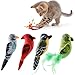 Dorakitten Katzenminze Spielzeug Katze Spielzeug Interaktives 4 Stück Niedlich Pluesch Lebensecht Vogelform Katzenspielzeug Kauspielzeug Set mit Katzensoundpapier mit Federn Minze Kissen für Katze (A)
