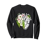 Anatomical heart with flowers