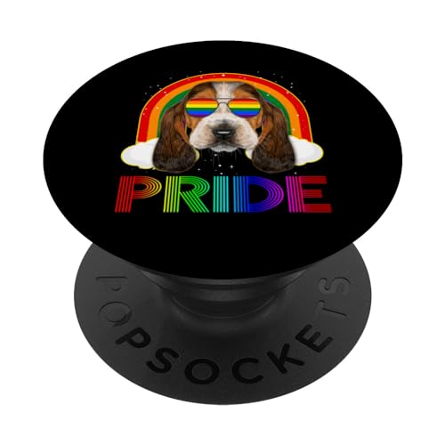 Basset Hound Dog LGBT Rainbow Gay Lesbian Funny LGBTQ Pride PopSockets Klebender PopGrip