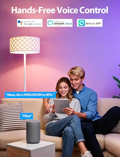 Image of Smart Light Bulbs, Work with Alexa & Google Assistant, 9W LED Light Bulbs Color Changing RGBTW Dimmable, 2.4GHz WiFi Bluetooth Smart Bulb 60W Equivalent, APP Control, A19, E26, 800LM, 2 Packs