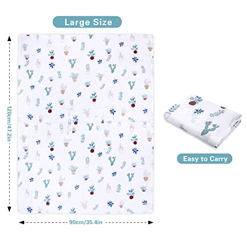 Muslin Carseat Cover For Boys Girls, Breathable Infant Car Seat Canopy, Lightweight Baby Carrier Cover, Newborn Shower Gift, Fit Spring Summer/Hot Days/Warm Weather, Cactus #TOP2