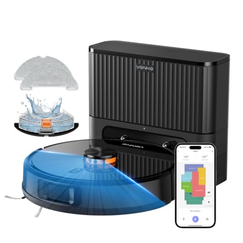 VONKO S6 Pro Saugroboter mit Wischfunktion und Absaugstation, 8000Pa Saugkraft,LiDAR 2.0 Laser Navigation,180 Min.Laufzeit… – Ansicht 1