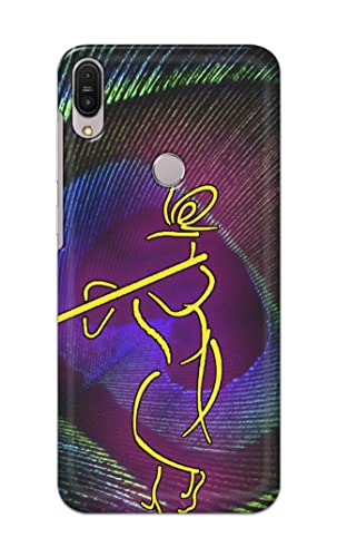 Image of PRINTFIDAA Lord Krishna On Peacock Feather Hard Back Cover for Asus Zenfone Max Pro (M1) ZB601KL / ZB602KL (5.99 inch) Back Cover -(P6) KAT1007