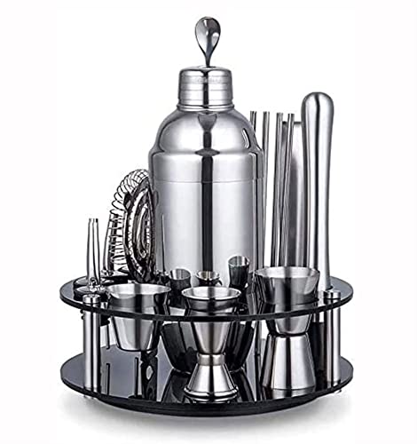 Juego de coctelera ToeWoe 550 ml, 19 piezas acero inoxidable