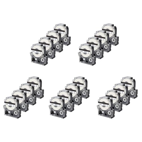 4WBN SS12KW Noir sur Blanc lot de 20 rubans pour étiqueteuse Epson
