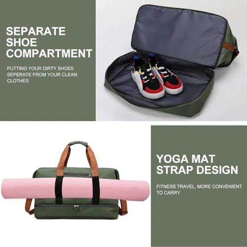 Image of CAVALO - Be Unique Duffle Cum Tote Bag Weekender /Overnight Bags for Women and Men, for Travel, Sports, Gym Bag, Waterproof with Shoe and Wet Clothes Compartments (Green)