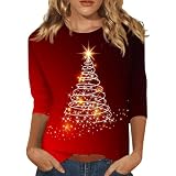 Camiseta de manga larga para mujer, blusas de manga larga, estampado informal, cuello redondo, camisas para mujer, ropa de salón ancha y cálida, 01-cinabrio, M