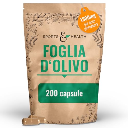 Capsule di foglie d'olivo - 200 capsule di estratto di foglie d’olivo con 650mg - 260mg di oleuropeina al giorno - estratto di foglie d’olivo - foglie di olivo