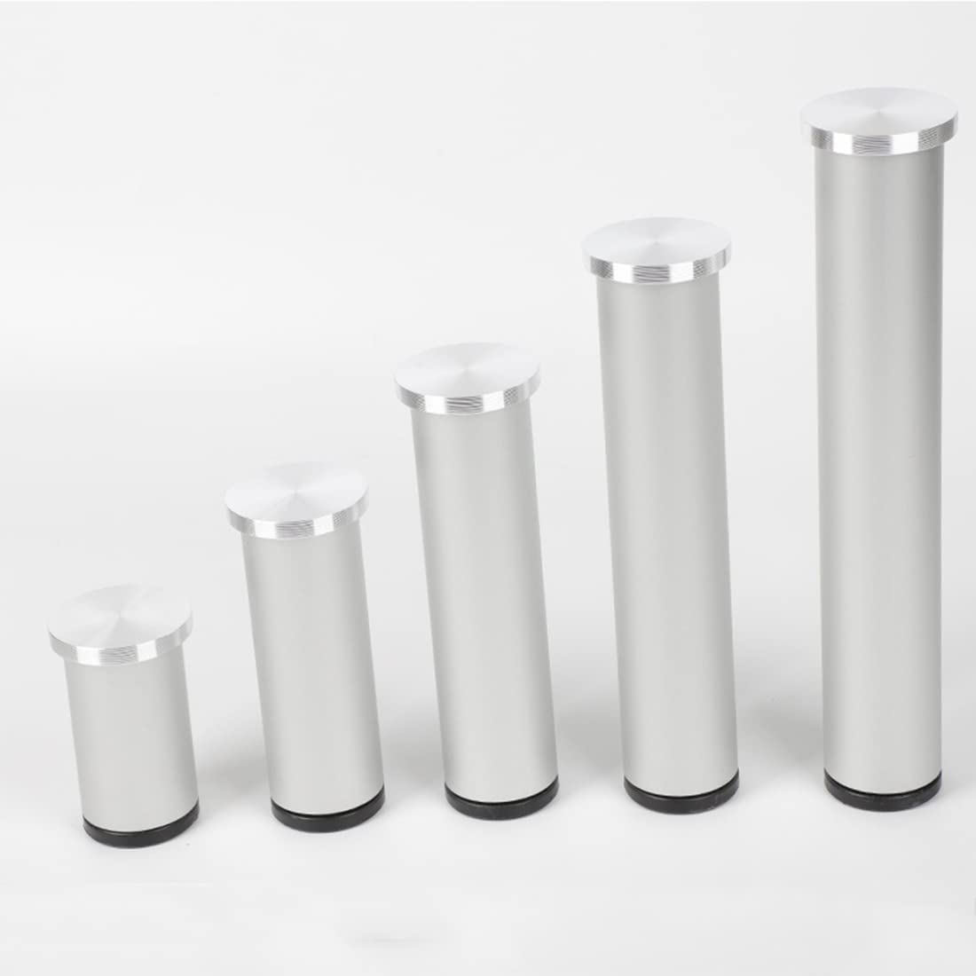 Patas de mesa ajustables de aleación de aluminio, 4 patas de metal sin perforaciones, patas de soporte para muebles de baño (color aluminio de 40 cm)