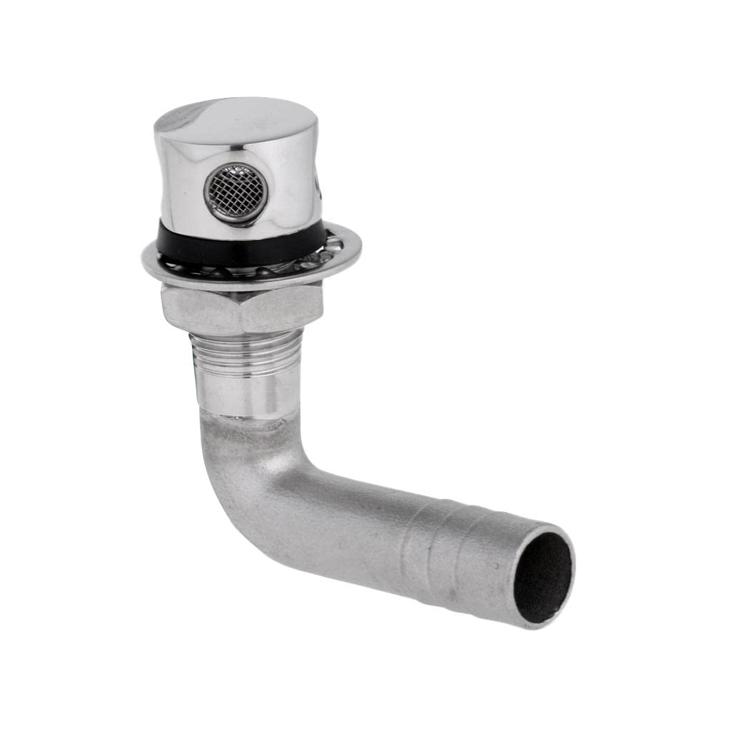 Marine Grade 316 Stainless Steel Boat/Car/ 90° Bend Hull Fuel Tank Vent Breather - 15mm Hose