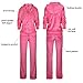 Pink Sweat Suit for Women Fashion Long Sleeve 2 Pieces Outfit Cozy Zip Up Jacket and Sweatpants Velvet Jogger Sets Coral XX-Large