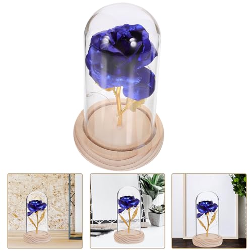 Lámpara de flor artificial LED en cúpula de cristal para regalo del hogar 8