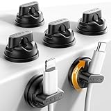 6-Pack Rotatable Cord Holder for Nightstand, LISEN 360°Rotating Magnetic Clips, No-Residue Strong Adhesive Cord Organizer for Desk, Phone Cord Holder for Home, Car, Office Desk Accessories