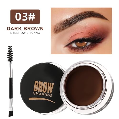 Waterproof Eyebrow Pomade Kit with Dual-Ended Brush - Smudgeproof & Long-Lasting 3D Brow Gel Soap (Dark Brown) | Quick-Dry Formula, Oil-Free & 12H Wear for Natural-Looking Defined Brows - Image 5
