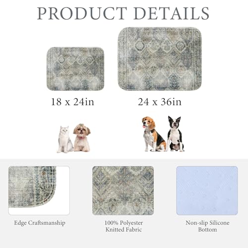 Image of Homimp Washable Pee Pads for Dogs, 2 Pack Reusable Puppy Pads Waterproof,Absorbent and Leakproof Dog Pee Pads,Non Slip Puppy Training Pads, Pet Mat for Floor, Crate, Couch, Whelping, Grey 24 inchx36 inch