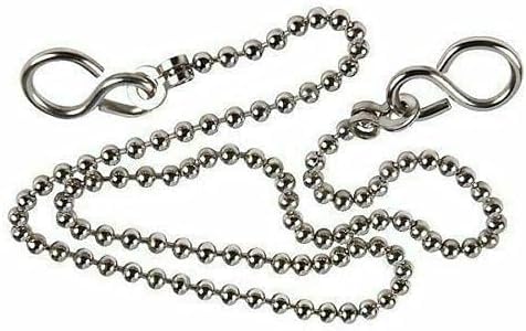 Replacement Chrome 18 Inch Sink Basin Ball Plug Chain and S Hook Ends Ball Type and S Hook Shaped Chain 46cm Ideal for Kitchen and Bath Sink Basin 1 pack.