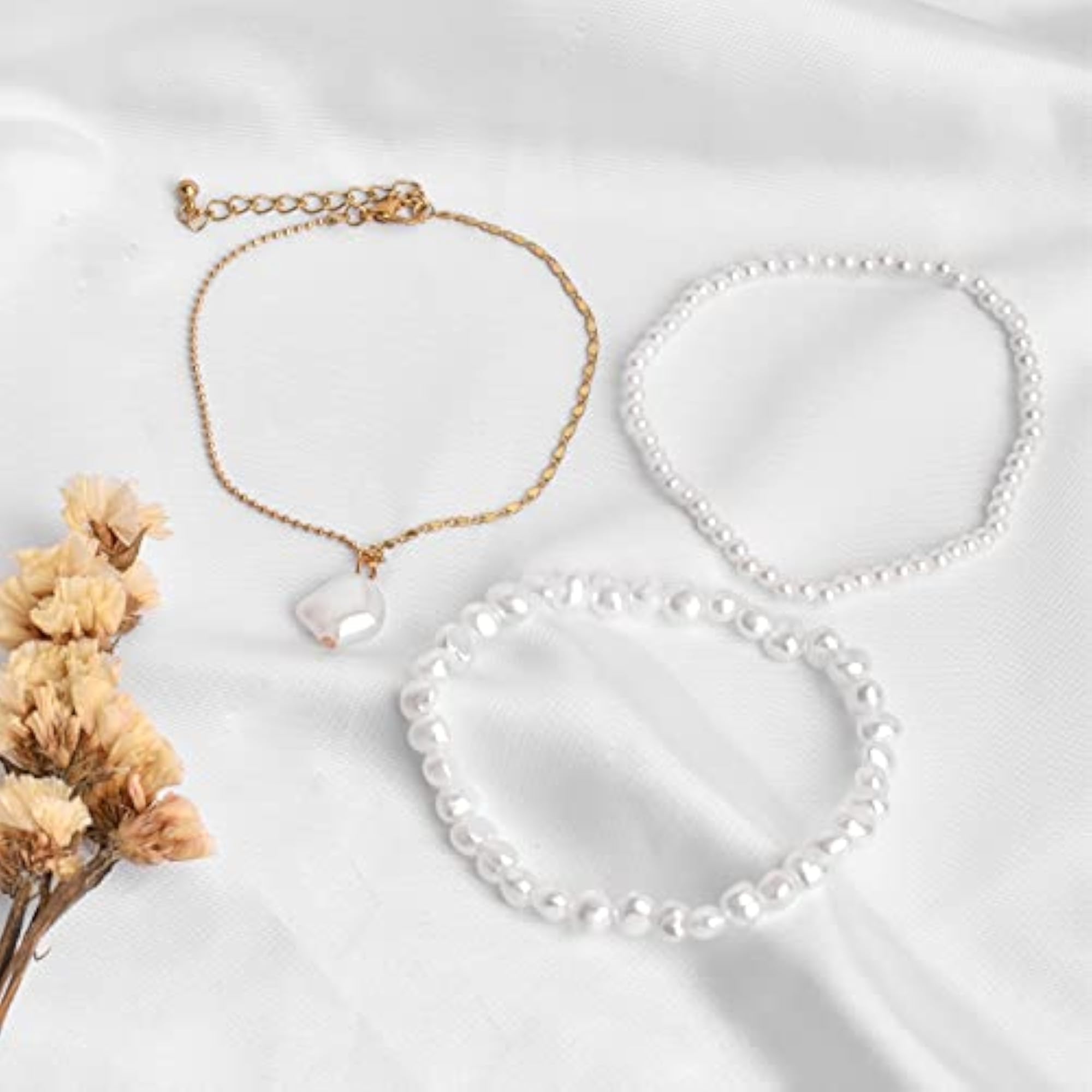 Women's Blight Pearl Layered Anklet
