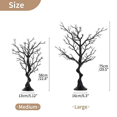 Nuptio Black Artificial Easter Tree - 22.8In Tall Christmas Ornament Display Manzanita Fake Trees Decorative Faux Twig Branches Indoor For Wedding Table Centerpieces Halloween Birthday Party Decor #TOP4