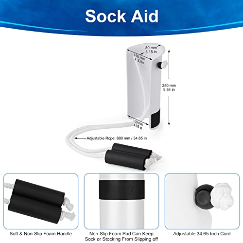 Supregear Sock Aid Kit, Wider Sock Stocking Slider, Sock Remover, Shoe Helper With Long Shoe Horn Dressing Aid For Women Men Elderly Pregnant, 34" Adjustable Cords, Easy On Easy Off #TOP6