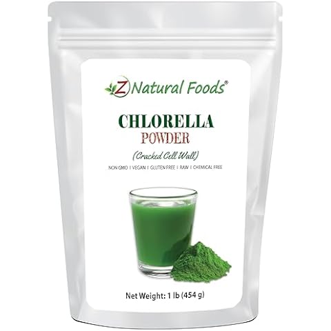 Z Natural Foods Chlorella Powder, Cracked Cell Wall Plant Protein, Blue Green Algae Superfood Powder, Perfect for Smoothies, Drinks, Recipes, Raw, Non GMO, Gluten Free, Vegan, 1 lb Cover