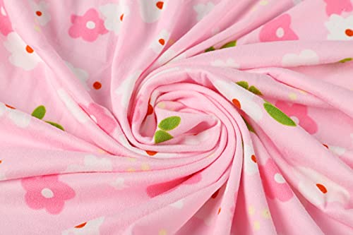 onacosht pack n play playard fitted sheets 2 pack set for baby girl soft stretchy jersey knit portable mini crib mattress cover pink floral