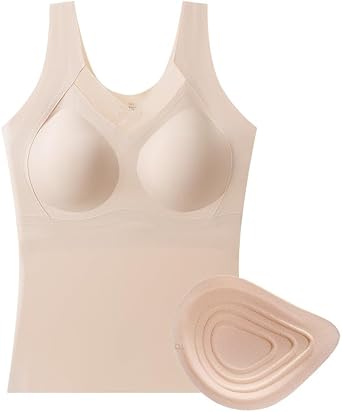 Post-Surgery Bra for Women;Pocket Mastectomy Bras for Breast Prosthesis with Sponge Breast Forms Set