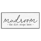 Stupell Industries Dirt Stops Here Mudroom Sign Rustic Grain Pattern, Design by Lettered and Lined