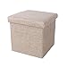 s Stołek do stóp Stołek do wymiany butów Stołek do przechowywania Kwadratowy podnóżek Lniane podnóżki s do sypialni s do salonu, brązowy-30x30x30cm