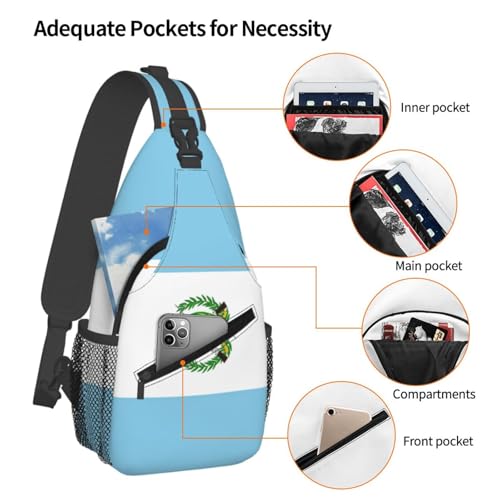 Cute Guatemala Flag Sling Backpack Multipurpose Crossbody Sling Bag Travel Hiking Crossbody Shoulder Bag Backpack4