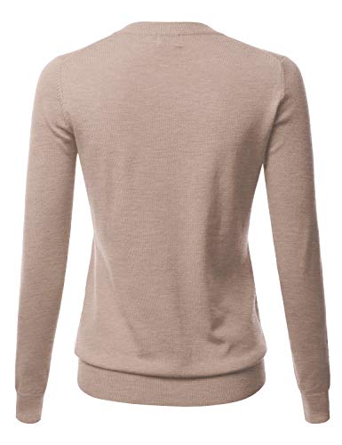Image of LALABEE Women's Crew Neck Gem Button Long Sleeve Soft Knit Cardigan Sweater