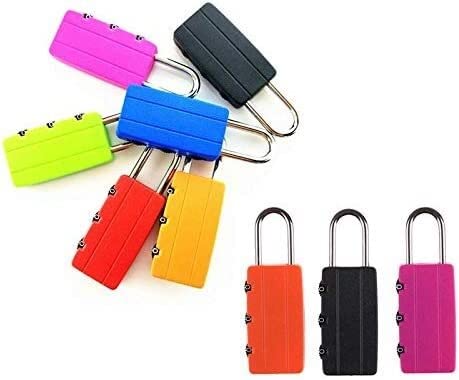 Ykmyxz Black Combination Lock， Resettable 3 Digit Combination Suitcase Password Code Luggage Zipper Bag Lock Padlock(Black)