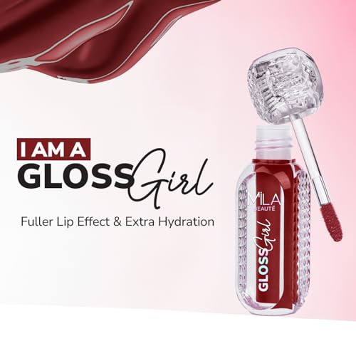 Image of Mila Beaute Gloss Girl Lip Gloss | Enriched With Mango Seed Butter & Hyaluronic Acid | Light Weight & Non-Sticky Formula | Gives Fuller-Lip Effect & Extra Hydration | High Shine Finish- So Me, 2.8 ml