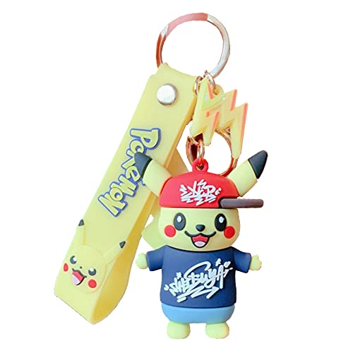 Porte-clés Pokémon - Pikachu - En métal - Série Pokémon Elf - En silicone - Pour enfants - Cadeau, k Cover