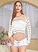 LemonGirl Women's Fishnet Crop Top Babydoll Chemise Lingerie with Tassels, Sizes US 2-16 White