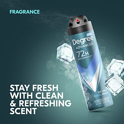 Degree Men Antiperspirant Deodorant Dry Spray Cool Rush 3.8 oz miniatura 4