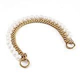 Short Pearl with Metal Purse Handle Strap Bag Chain Replacement,Handbag Purse Making Accessory...